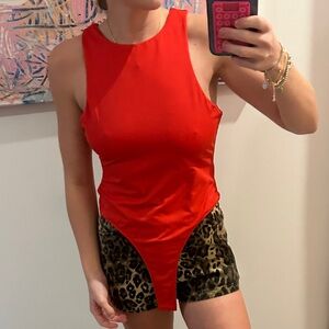 Worn once red bodysuit